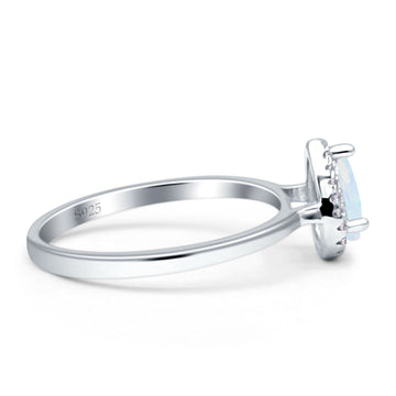 Pear Teardrop Halo Ring